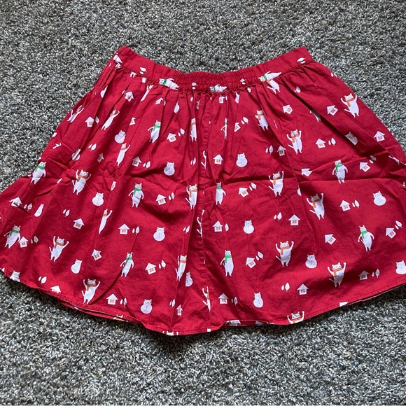 Modcloth Holiday Skirt Snow Cats - Picture 3 of 4